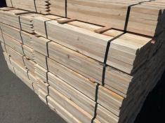 1" x 1" square wood nursery stakes milled from Douglas Fir with a pointed end